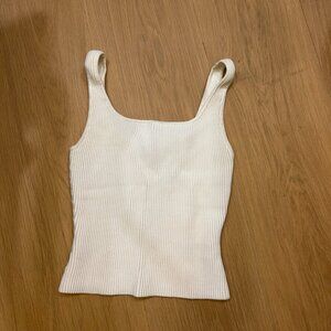 Aritzia Contour Ribbed Tank Top White XS